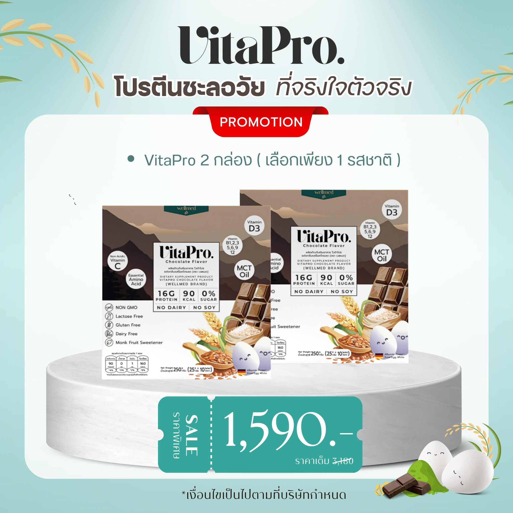 VitaPro 2 กล่อง (เลือกเพียง 1 รสชาติ)